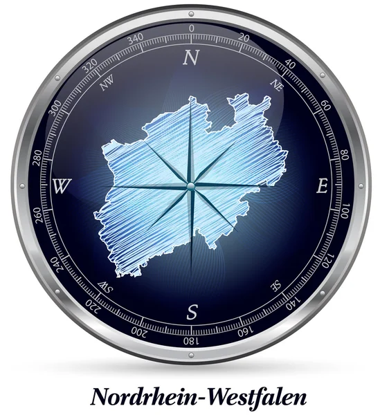 Mapa de Renania del Norte-Westfalia con fronteras — Archivo Imágenes Vectoriales
