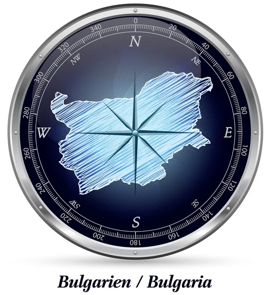 Mapa de Bulgaria con fronteras — Vector de stock