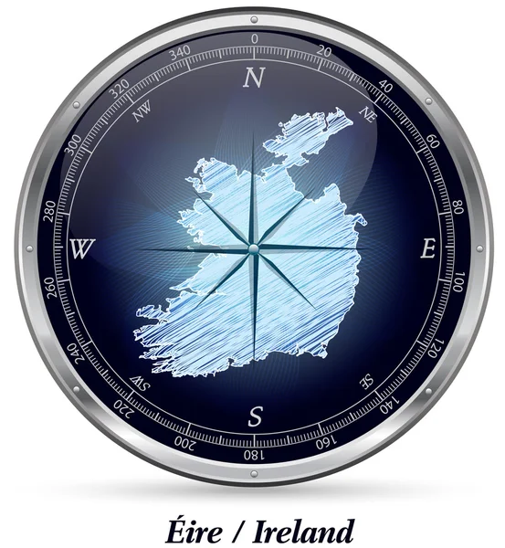 Mapa da Irlanda com fronteiras — Vetor de Stock