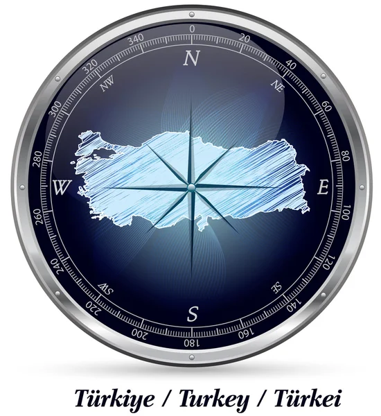 Határok Törökország Térkép — Stock Vector