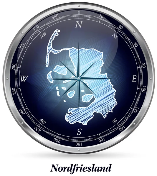 Mapa online de Nordfriesland — Vector de stock