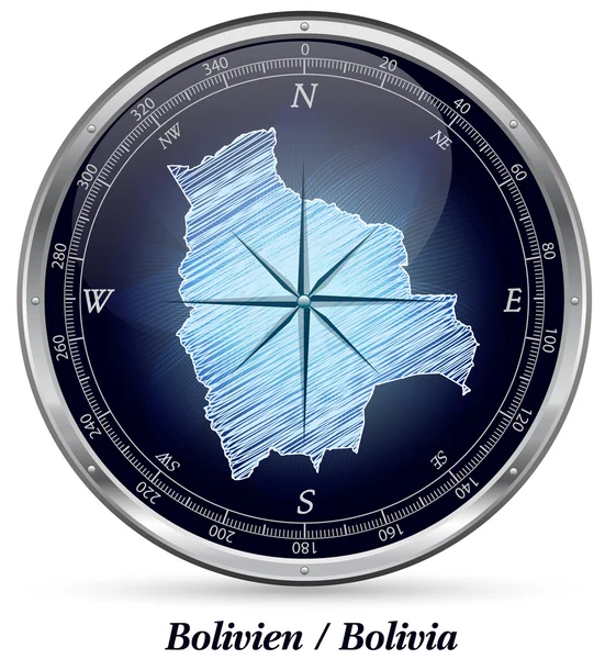 La carte de La Bolivie — Image vectorielle