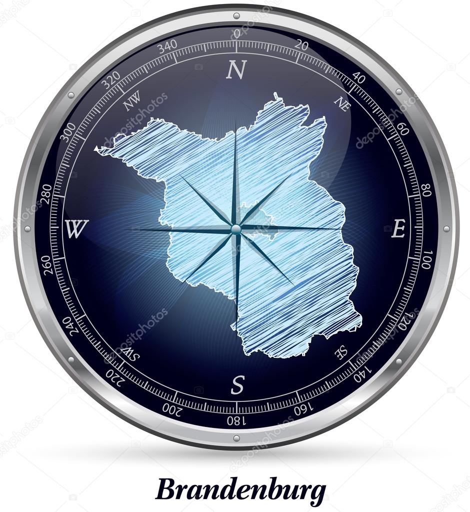 Map of Brandenburg with borders