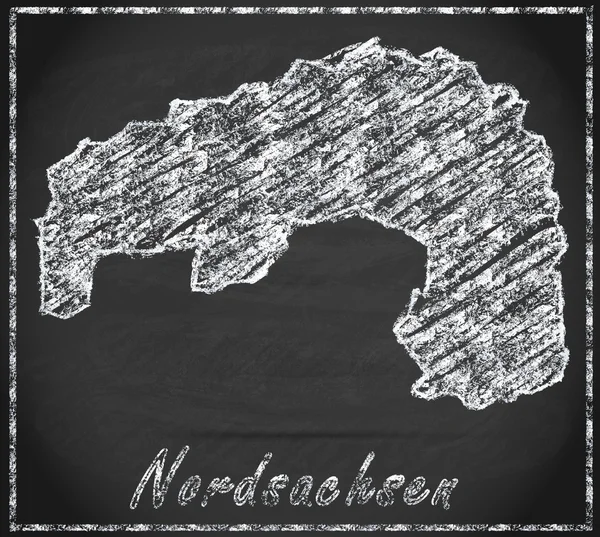 Mapa Nordsachsen — Zdjęcie stockowe