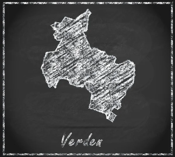 Mapa města Verden — Stock fotografie
