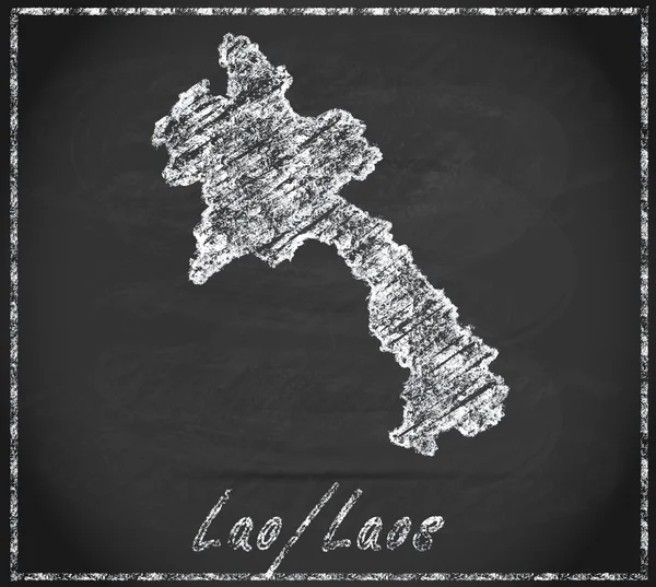 Mapę Laosu — Zdjęcie stockowe
