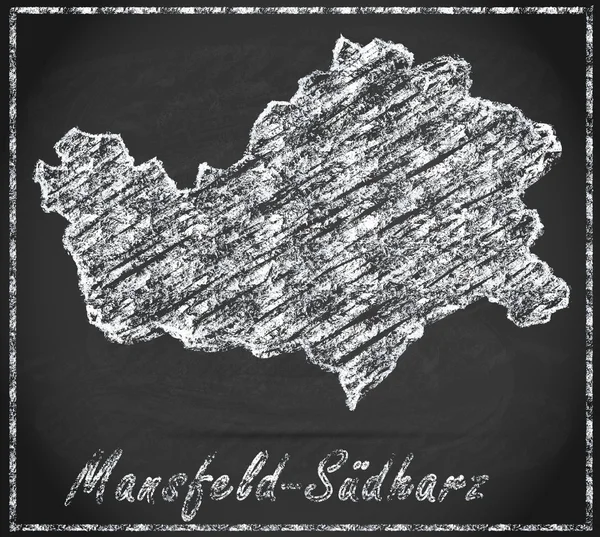 Karte von Mansfeld-Südharz — Stockfoto