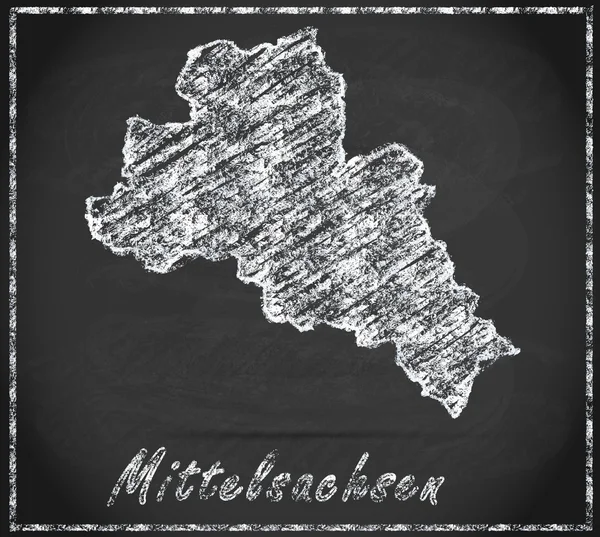 La mappa di Mittelsachsen — Foto Stock