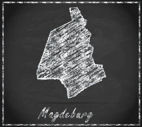 Mapa města Magdeburk — Stock fotografie