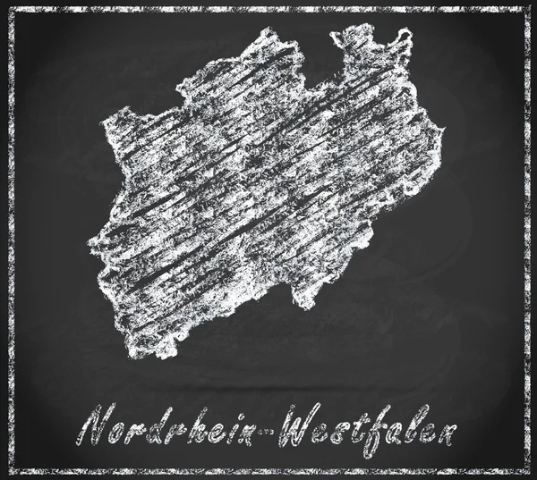 Kaart van Nordrhein-Westfalen — Stockfoto