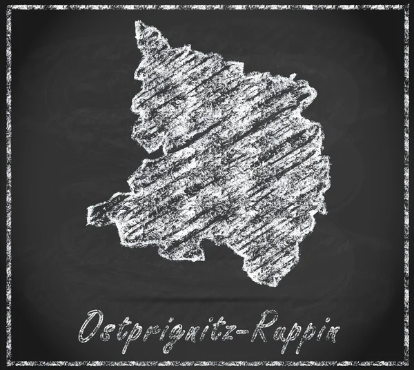 匹配的 Ostprignitz Ruppin 电子地图 — 图库照片