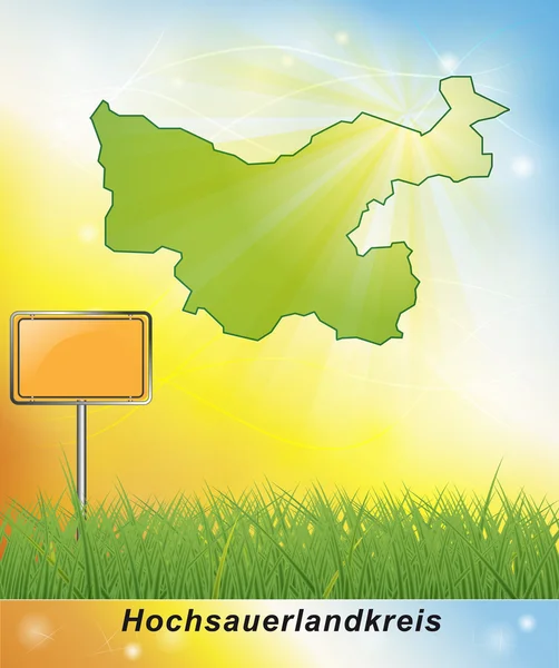 Hochsauerlandkreis Haritası — Stok fotoğraf