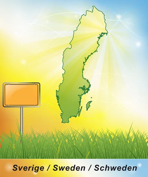 Karta över Sverige — Stockfoto