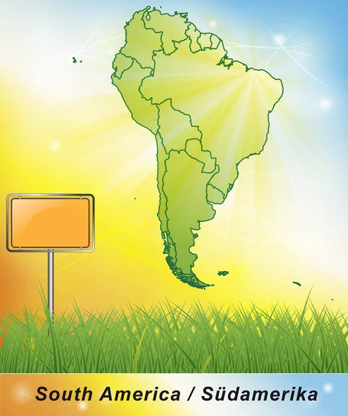 Karte von Südamerika — Stockfoto