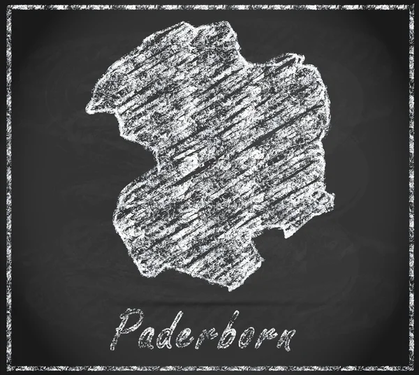 Mapa de paderborn — Zdjęcie stockowe