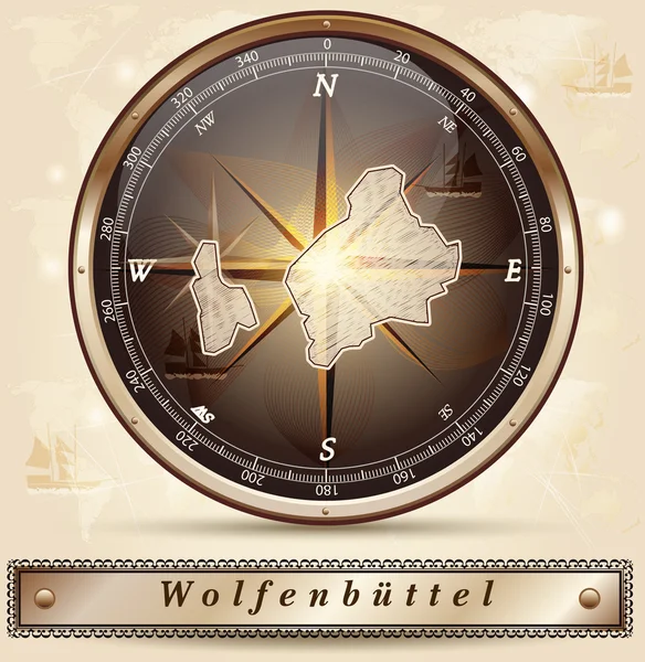 El mapa de Wolfenbuettel — Vector de stock