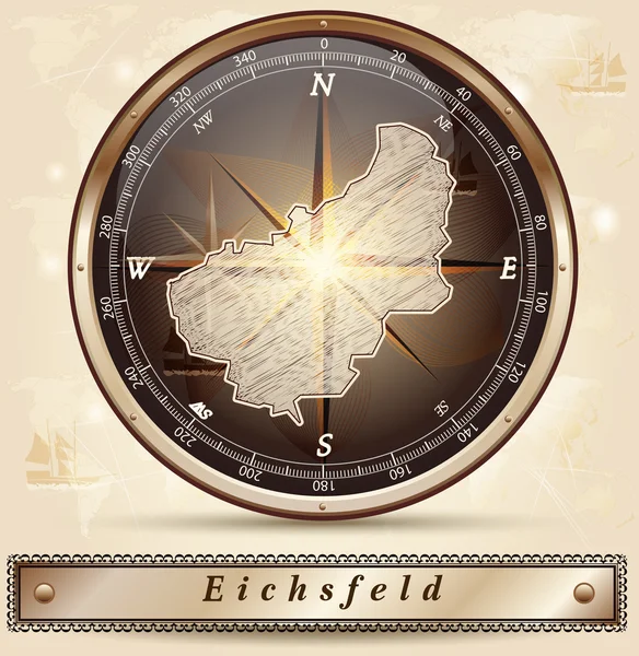 El mapa de Eichsfeld — Vector de stock