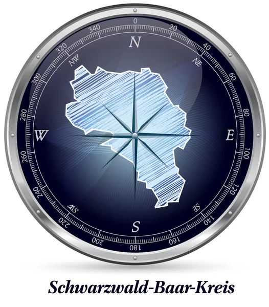 Mappa di Schwarzwald-Baar-Kreis — Vettoriale Stock
