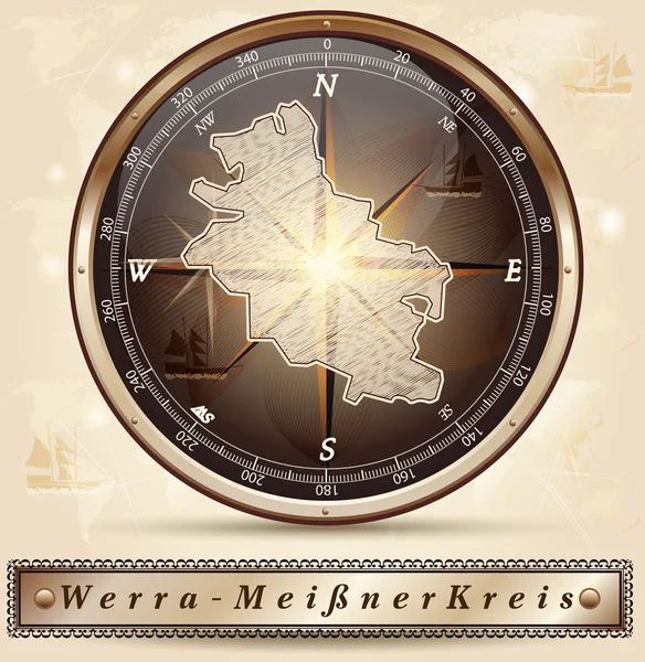 Karte des Werra-Meißner-Kreises — Stockvektor