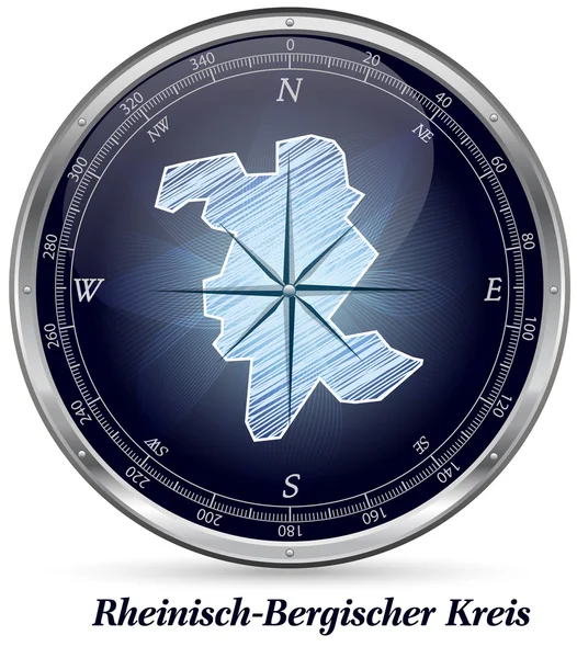 O mapa de Rheinisch-Bergischer-Kreis — Vetor de Stock
