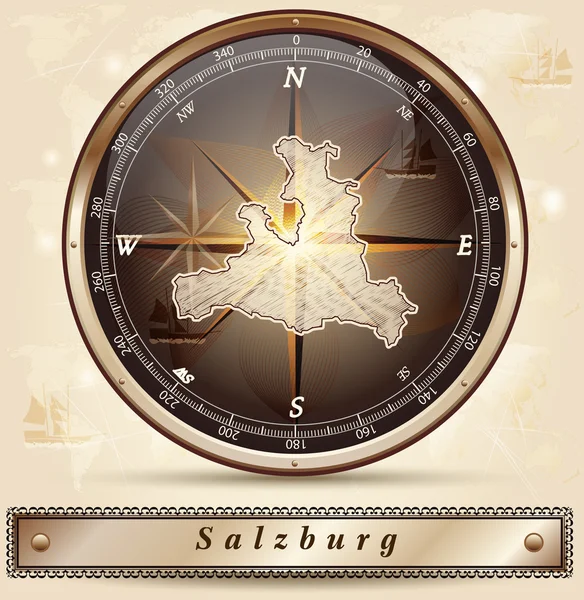 La carte de Salzbourg — Image vectorielle