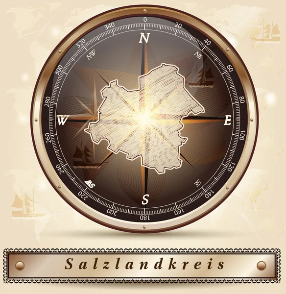 Mapa online de Salzlandkreis — Vector de stock