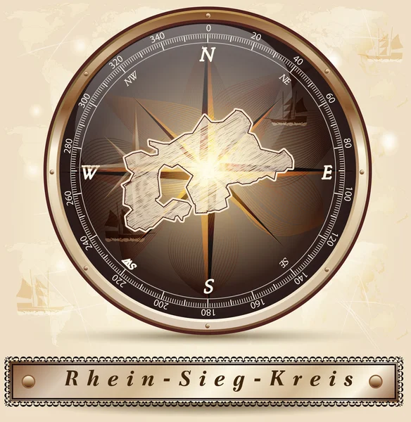 El mapa de Rhein-Sieg-Kreis — Vector de stock