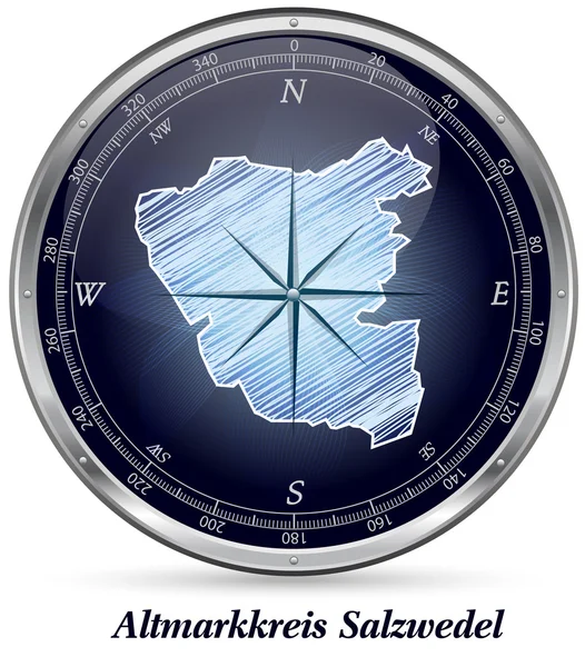 O mapa de Altmarkkreis-Salzwedel — Vetor de Stock