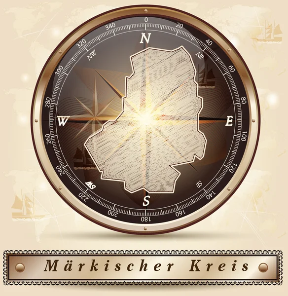 El mapa de Maerkischer-Kreis — Vector de stock