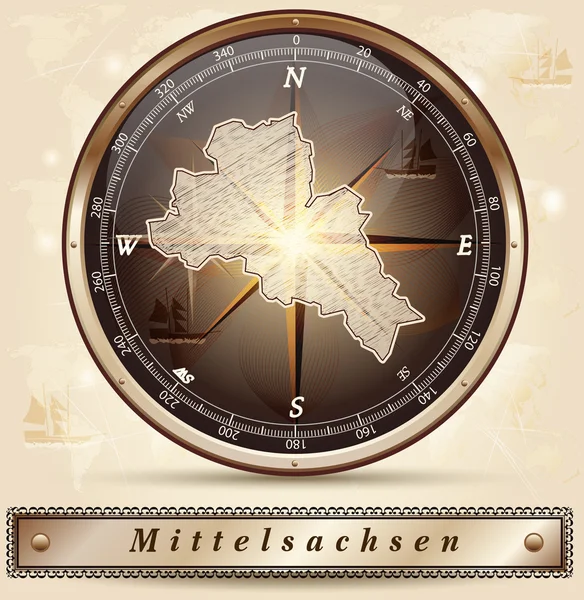 Mapa online de Mittelsachsen — Vector de stock