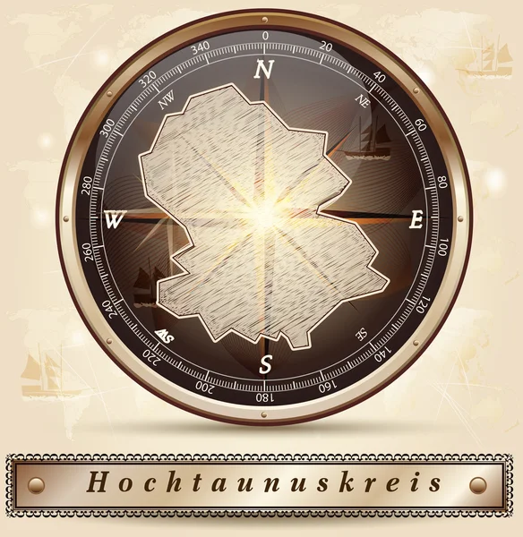 El mapa de Hochtaunuskreis — Vector de stock