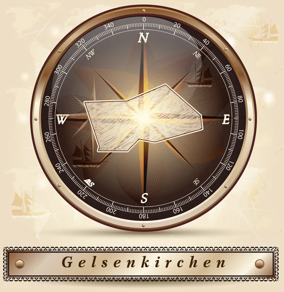 El mapa de gelsenkirchen — Vector de stock