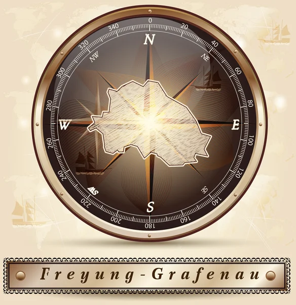 El mapa de Freyung Grafenau — Vector de stock