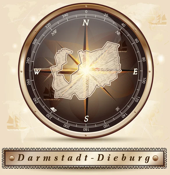Mapa online de Darmstadt-Dieburg — Vector de stock