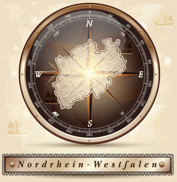 Map of North Rhine-Westphalia — Stock Vector