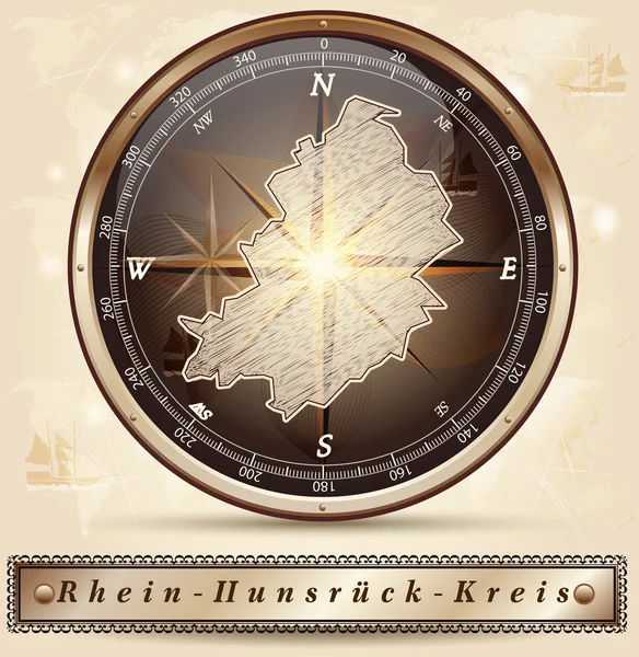 Map of Rhein-Hunsrueck-Kreis — Stock Vector