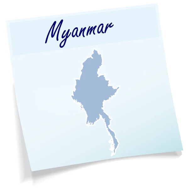 Karte von Myanmar — Stockvektor