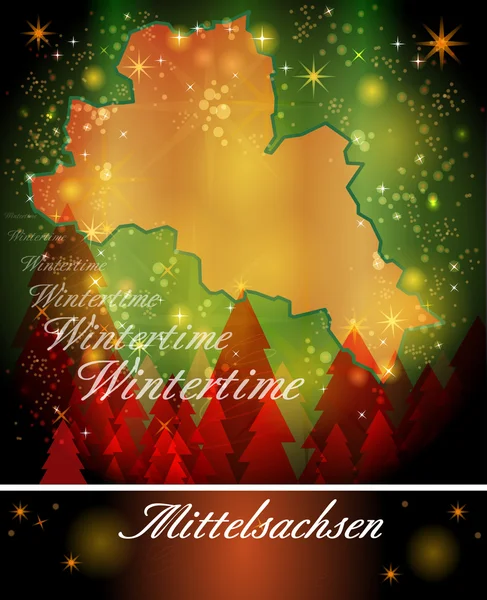 Kaart van Mittelsachsen — Stockvector
