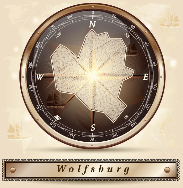 Mappa di Wolfsburg — Vettoriale Stock