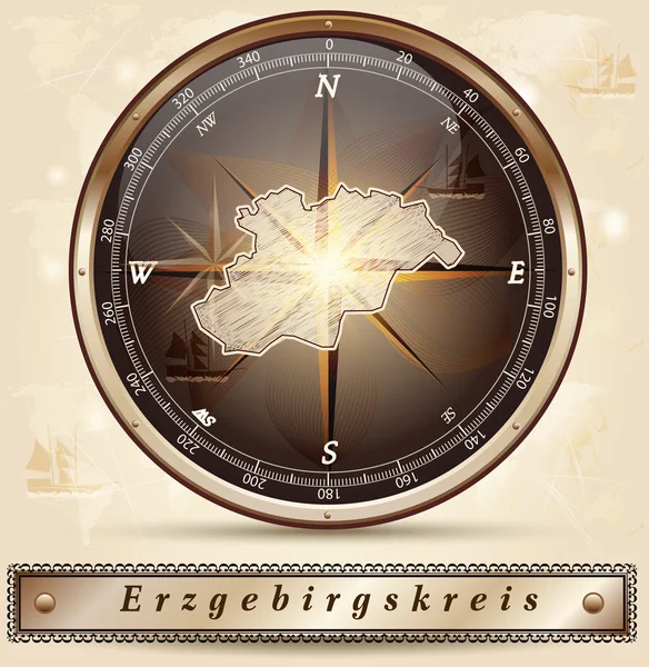 Karte Erzgebirgskreis — Stockvektor