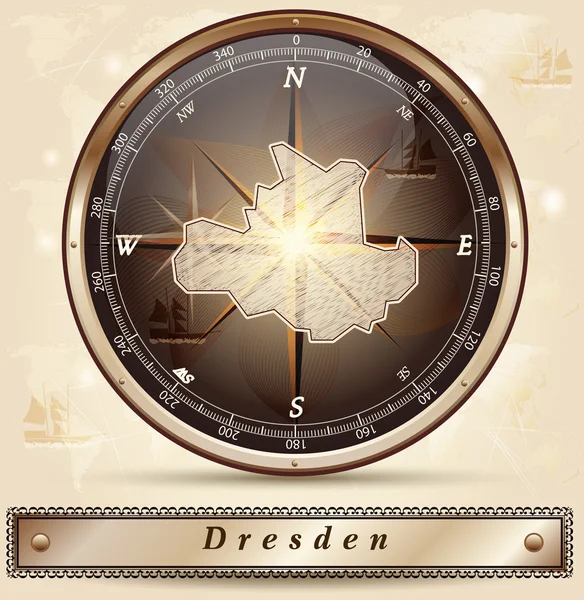 Mapa online de Dresde — Vector de stock