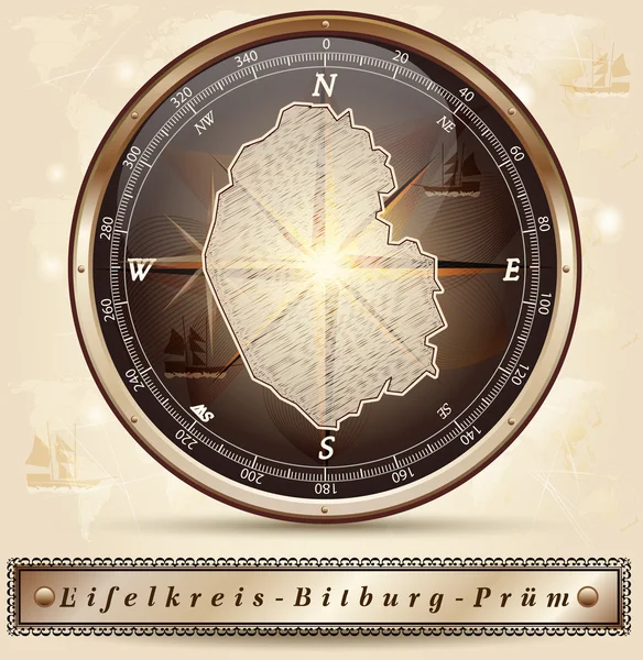 La carte de Eifelkreis-Bitburg-Pruem — Image vectorielle