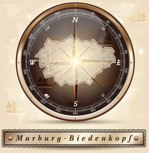 Mapa de Marburg-Biedenkopf — Vector de stock