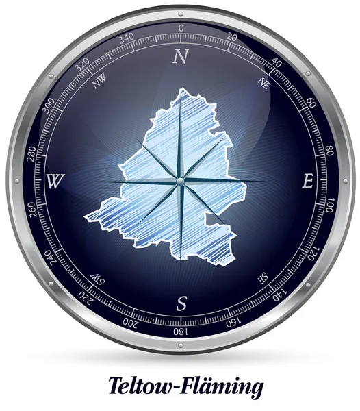 La carte de Teltow-Flaeming — Image vectorielle