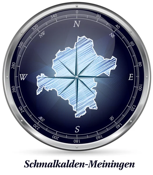 Kaart van Schmalkalden-Meiningen — Stockvector