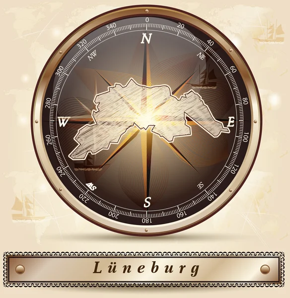 El mapa de Lueneburg — Vector de stock