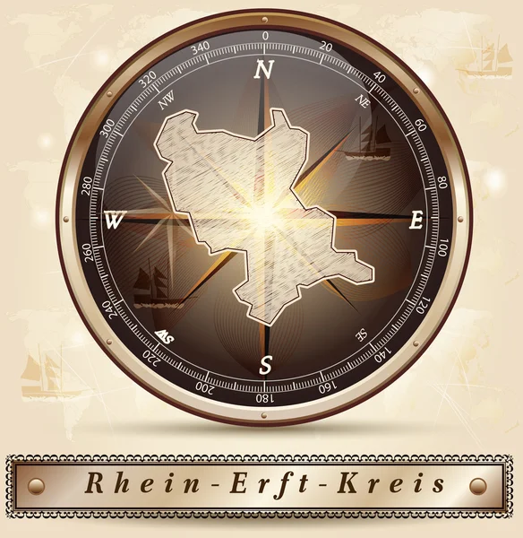 El mapa de Rhein-Erft-Kreis — Vector de stock