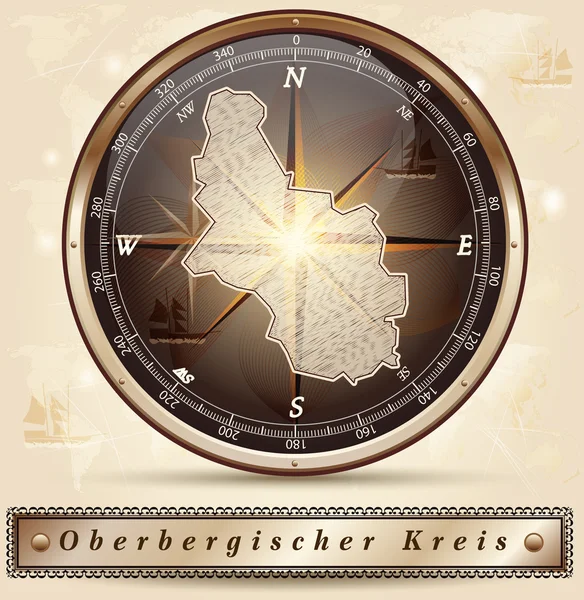 Map of Oberbergischer-Kreis — Stock Vector