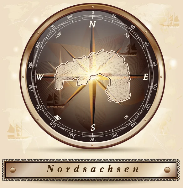 Mapa online de Nordsachsen — Vector de stock