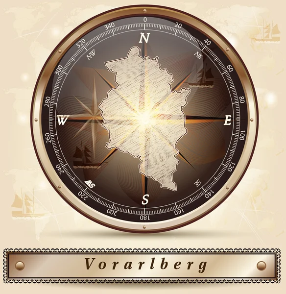 Map of vorarlberg — Stock Vector